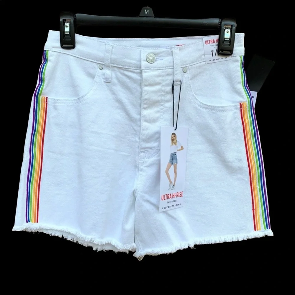 NWT Celebrity Pink Women’s White Ultra Hi-Rise Shorts Size 28 - Picture 7 of 9